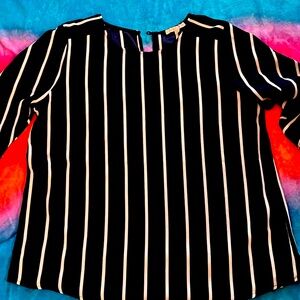 Navy and white striped top
